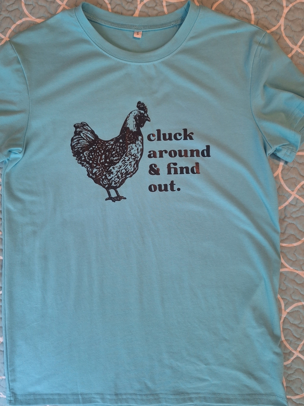 Light Blue Graphic Tee - Cluck Around & Find Out